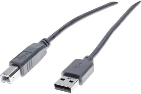 USB 2.0 A/B entry-level cord Grey- 0.6 m