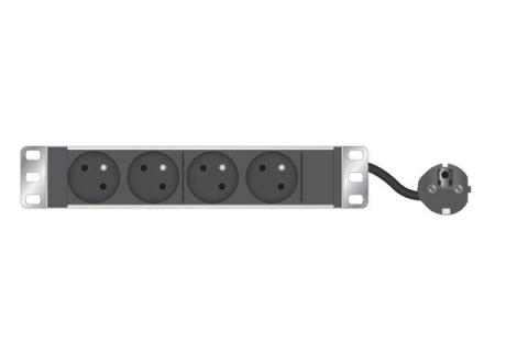 1U standard French PDU for 10   Cabinet/ 4 Outlets
