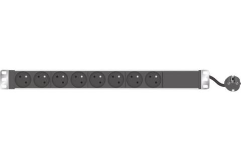 1U standard French PDU for 19   cabinet/ 8 outlets