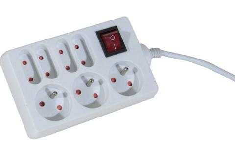 Dexlan Power Strip with P. Switch FR- 3 + 4 outlets 1,50 m