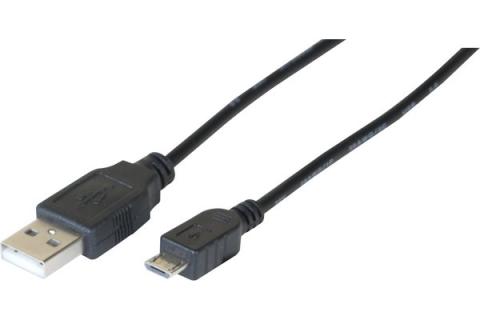 Usb 2.0 entry level a to micro b cord Black-1,0 m