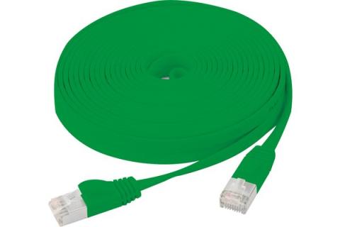 Cat6 RJ45 Flat patch cable U/FTP snagless green - 5 m