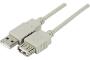 DACOMEX USB 2.0 Type A to Type A extension cable grey - 2 m