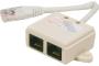 Telephone Adapter-RJ45 F/M/F - With cord