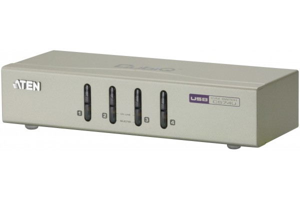 Aten CS74U kvm 4 ports VGA/USB/Audio + cables