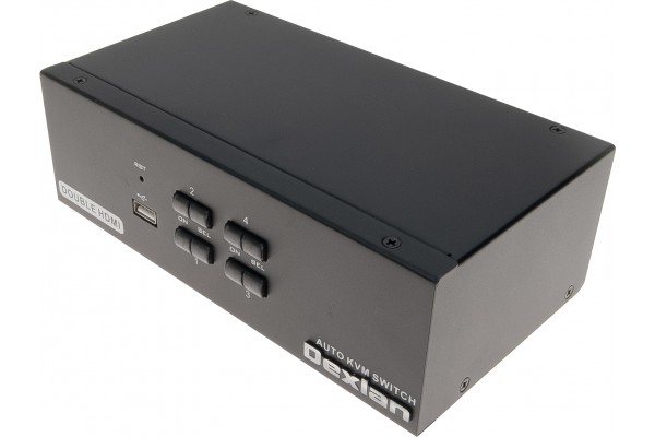 DEXLAN KVM 4 PORTS DOUBLE ECRAN HDMI 4K / USB 2.0 + câbles