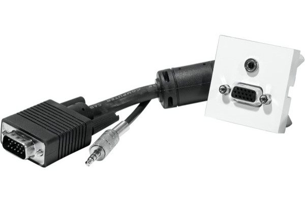 Plastron  VGA + jack  audio 3,5mm - 10 m