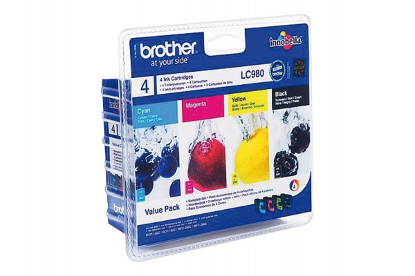 Pack cartouche BROTHER LC980VALBP - Noir + 3 couleurs