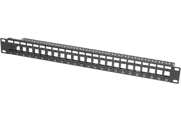 DEXLAN Patch Panel with cable management  bar- 24 ports