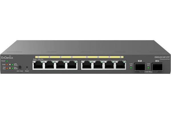 Switch 10 ports réseau Gigabit Manageable niveau 2 dont 8 PoE+ & 2 SFP