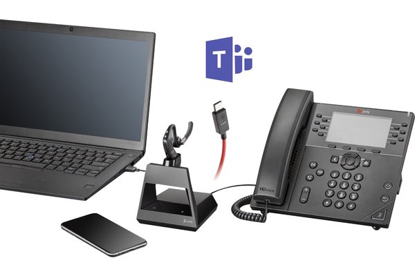 POLY Voyager 5200 Office Teams Oreillette Base TEL/GSM/USB-C