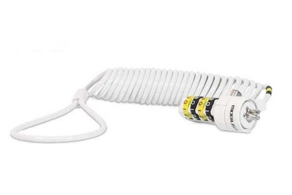MOBILIS Câble de sécurité à code + Cordon spiralé - 1.8 m - Blanc