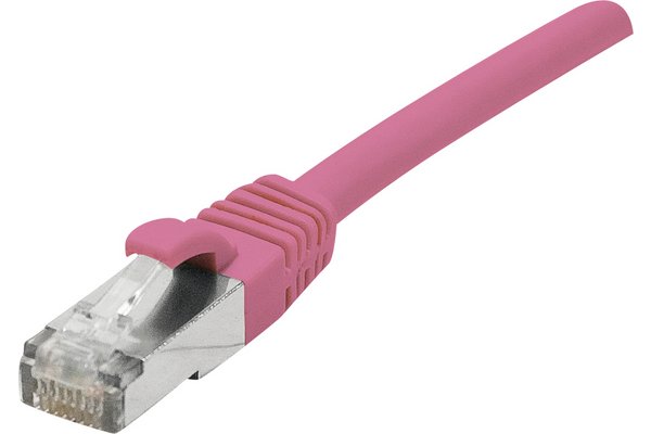 DEXLAN Cat6A RJ45 Patch cable S/FTP LSZH snagless pink - 0,15 m