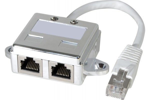 Modular   Y   Wiring Adaptor with RJ 45 shielded connectors
