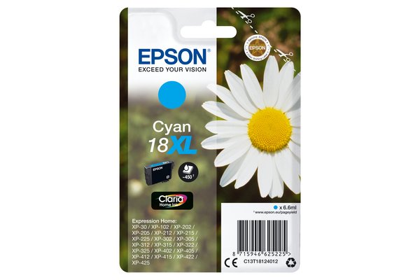 Cartouche EPSON C13T18124012 18XL - Cyan