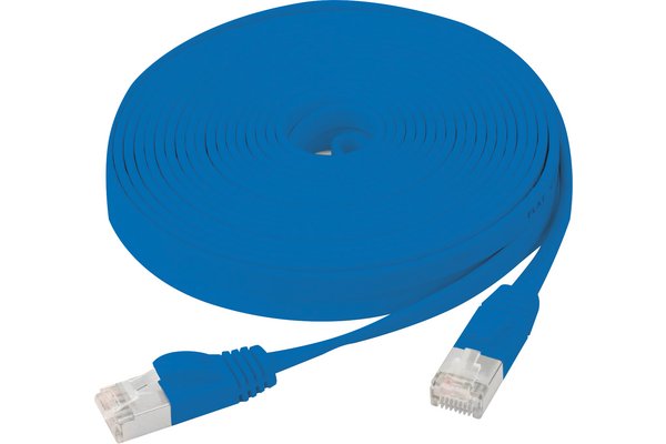 Cat6 RJ45 Flat patch cable U/FTP snagless blue - 2 m