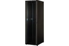 EKIVALAN Cabinet Eco 16U 600x600 glass, metal, 2 sides, 4Mts, Black