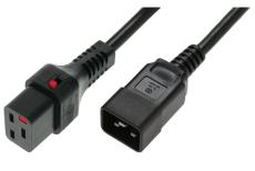 IEC LOCK C20 to C19 power cord Black- 2 m