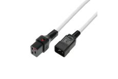 IEC LOCK C20 to C19 power cord White- 3 m