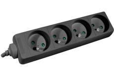 Power Strip with switch Black - 4 outlets 1,50 m