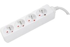 POWER STRIP- 4 Outlets without Switch 4 meter cable White