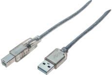 USB 2.0 A/B cord Translucent- 5 m